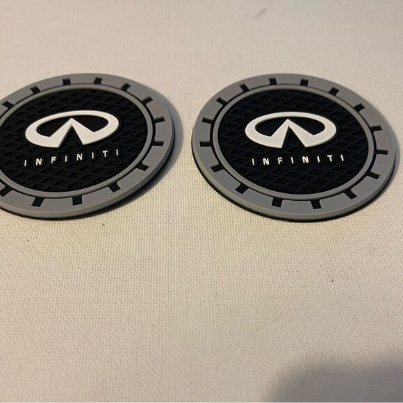 Infinity car cup Coasters in black and gray. Set of 2 NWT - Picture 4 of 5